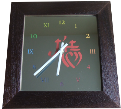Gravure de miroir transformée en pendule