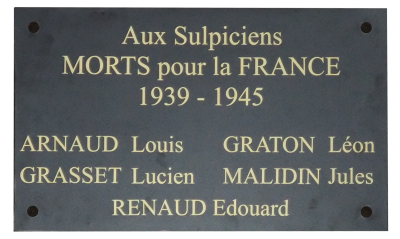 Marquage doré sur plaque en plastique noire pour imiter une plaque de marbre dans une église